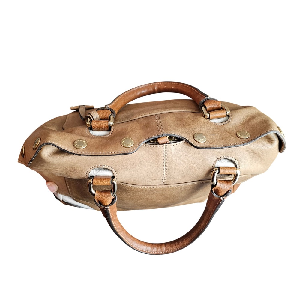 Furla Tri Color Leather Popper Colour Block Satchel - Picture 8 of 12